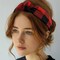 Wrapables Wide Knotted Christmas Headbands for Women, Plaid Holiday Hair Accessories, 2pc Red/Green